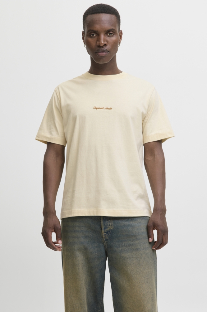 JORNORREBRO EMB TEE SS CREW NECK NO 12282892 ANTIQUE WHITE